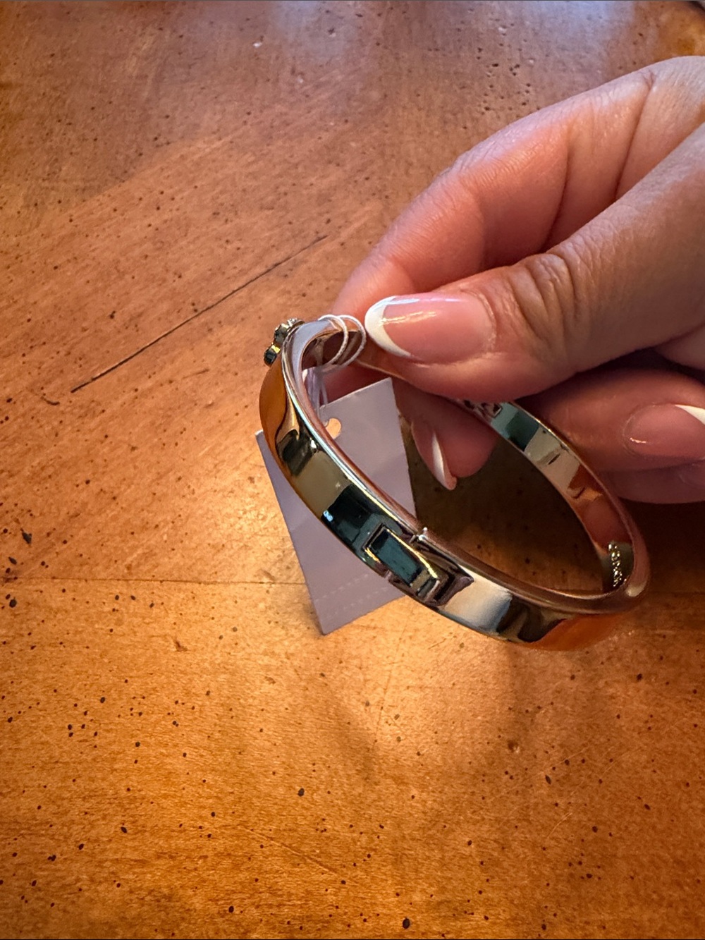 Coach Gold-Tone Crystal 'C' Hinge Bangle Bracelet - Picture 4 of 6